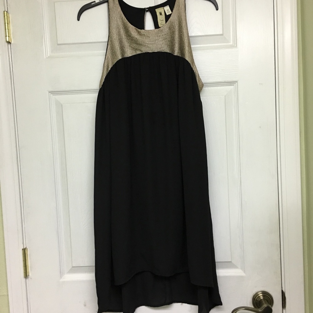 Needle & Thread Sleeveless Black and Gold Dress
